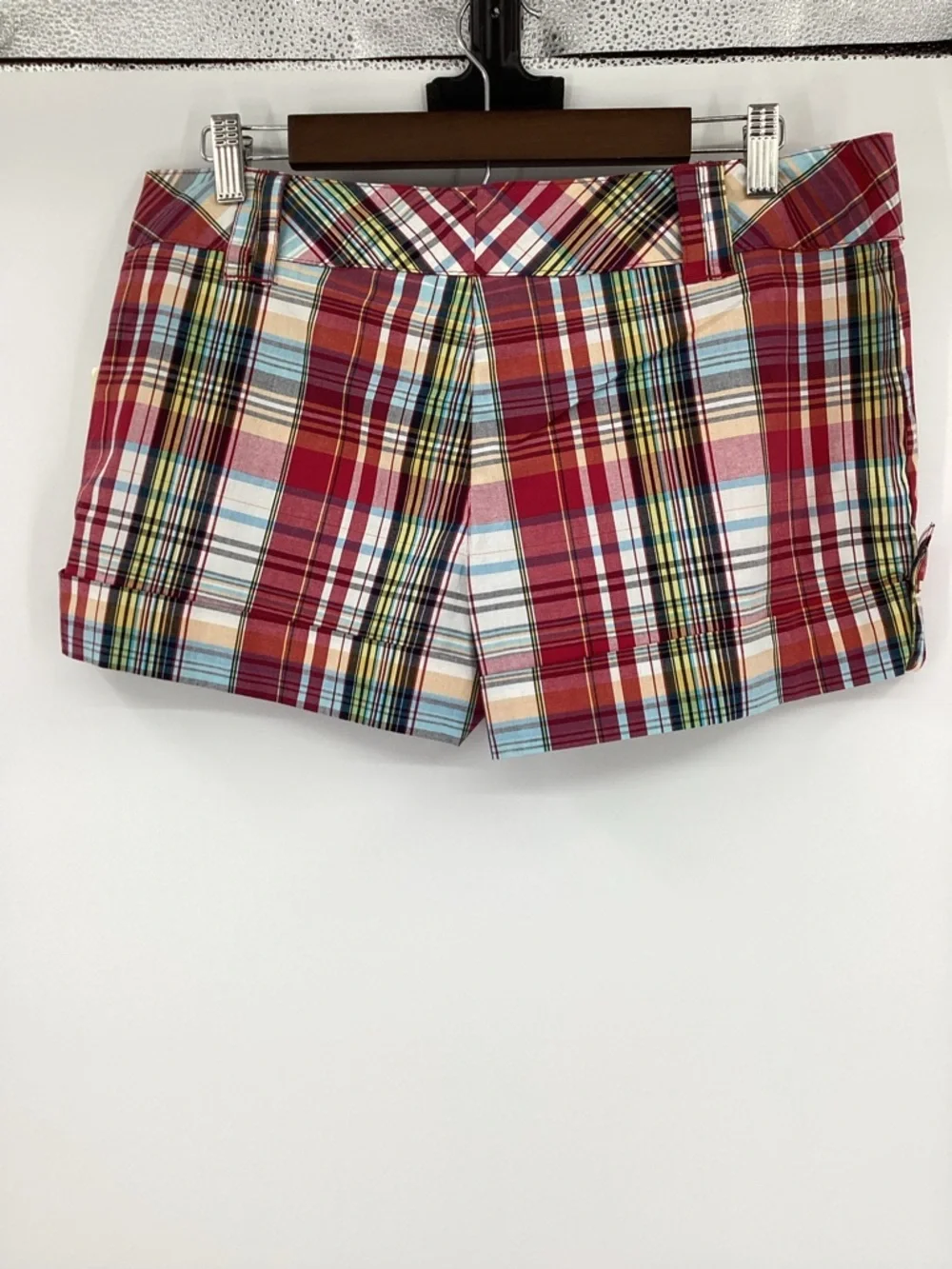 Y2K Bugle Boy Red Plaid Cotton Blend Low Rise Shorts